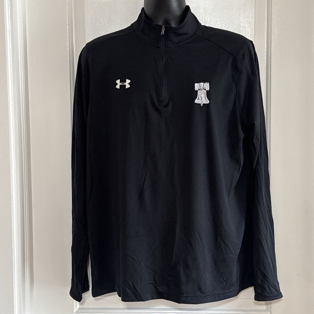 Under Armour Mock Neck 1/4 Zip Liberty Bell Logo Black XL Heat Gear